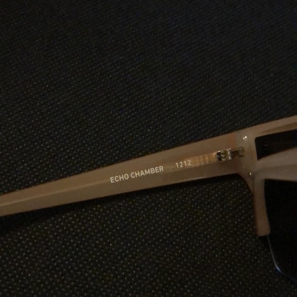 Quay Australia Echo Chamber Ivory frame Brown len shield flatbrow sunglasses new